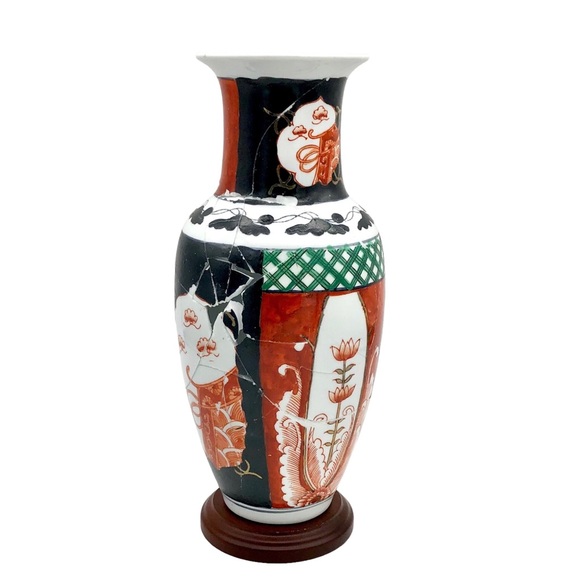 Kintsugi Vase Imari Victorian Style Gold Crack Personal Growth Gift Coming Soon! - Picture 3 of 12